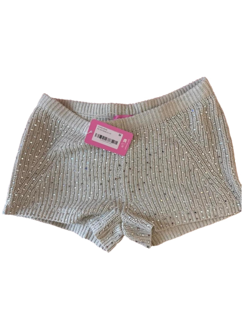 Edikted Mackenzie Rhinestone Knit Shorts - Picture 2 of 4
